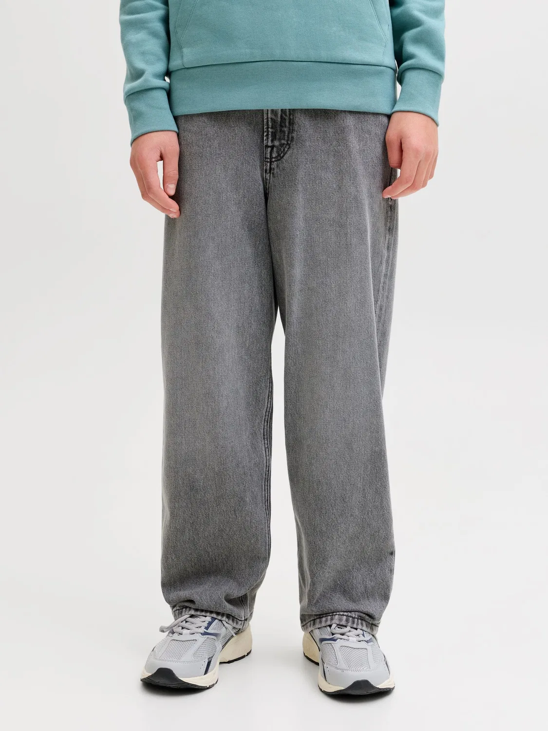 Джинсы свободного кроя, джинсовая ткань, JACK & JONES Junior, серый деним — фото 3