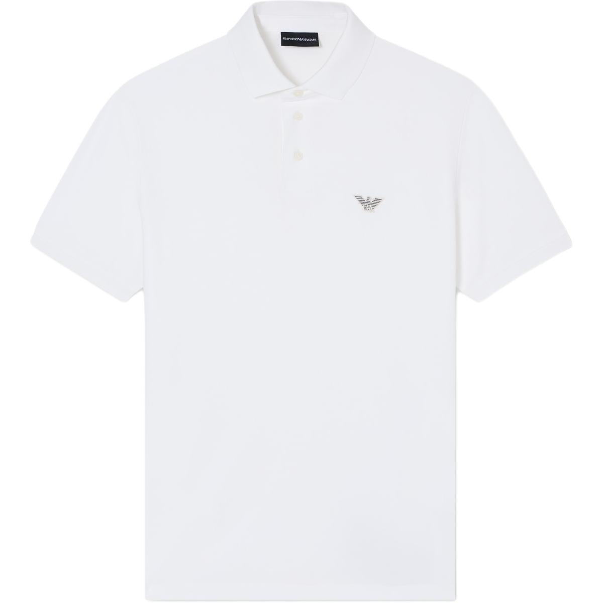 

Пике поло с вышитым орлом EMPORIO ARMANI, белый