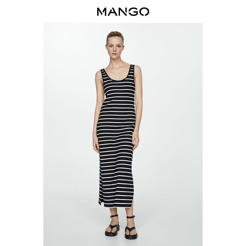 

Женское платье Mango с боковым разрезом, бежевый