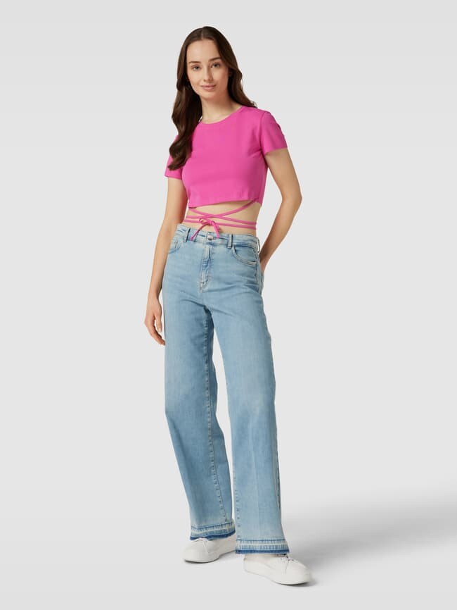 

Укороченная футболка с бантом Jake*s Casual, розовый
