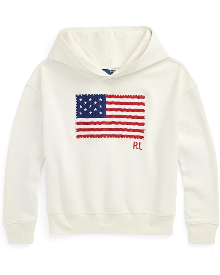 

Худи Polo Ralph Lauren Kids Flag-appliqué French Terry Hoodie, цвет Nevis