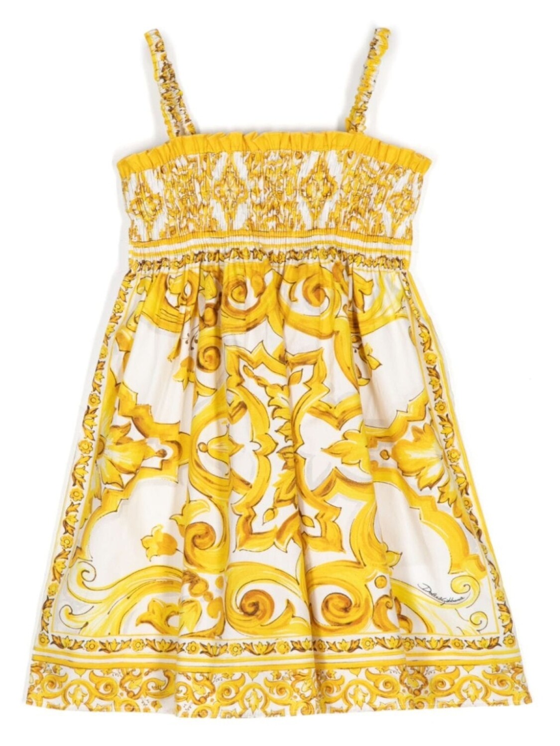 

Dolce & Gabbana Kids длинное платье с логотипом DG, желтый