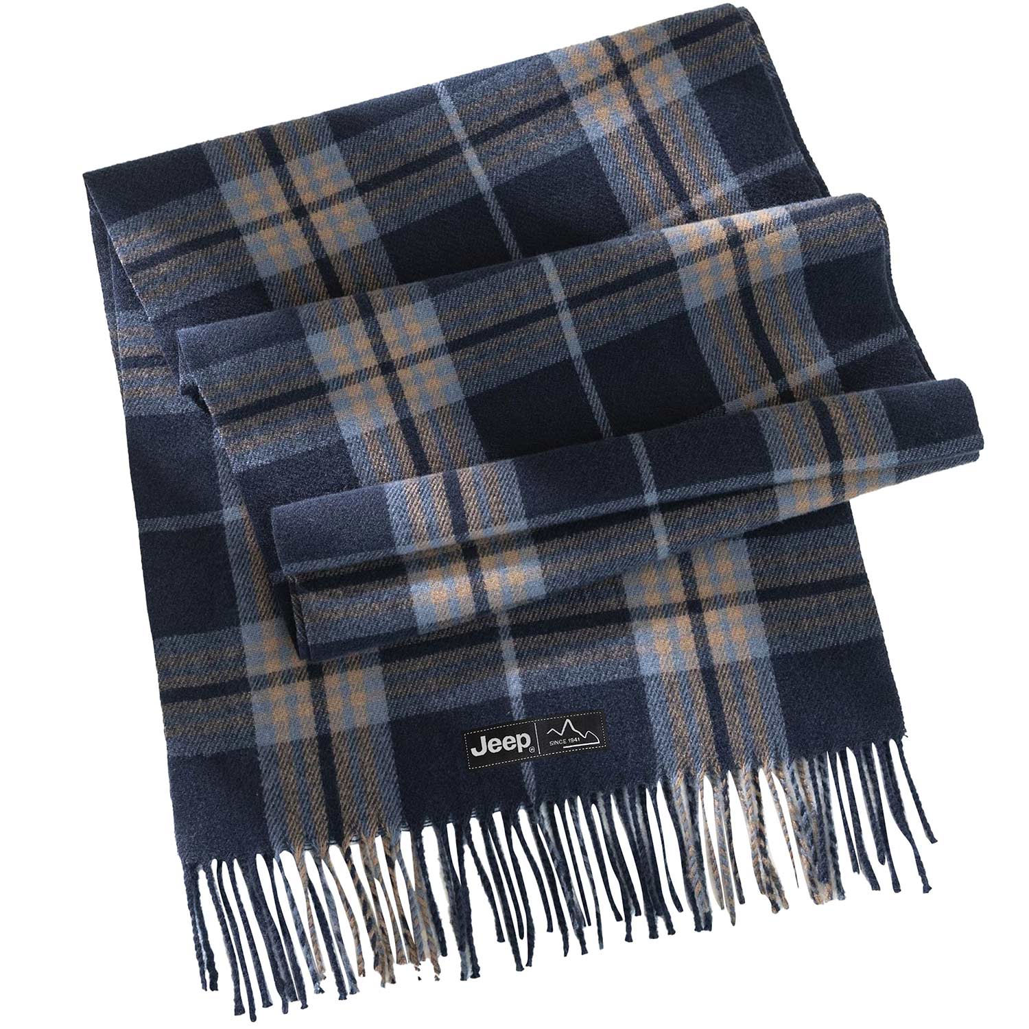 

Шарф из полиэстера Unisex Jeep, темно-синий plaid