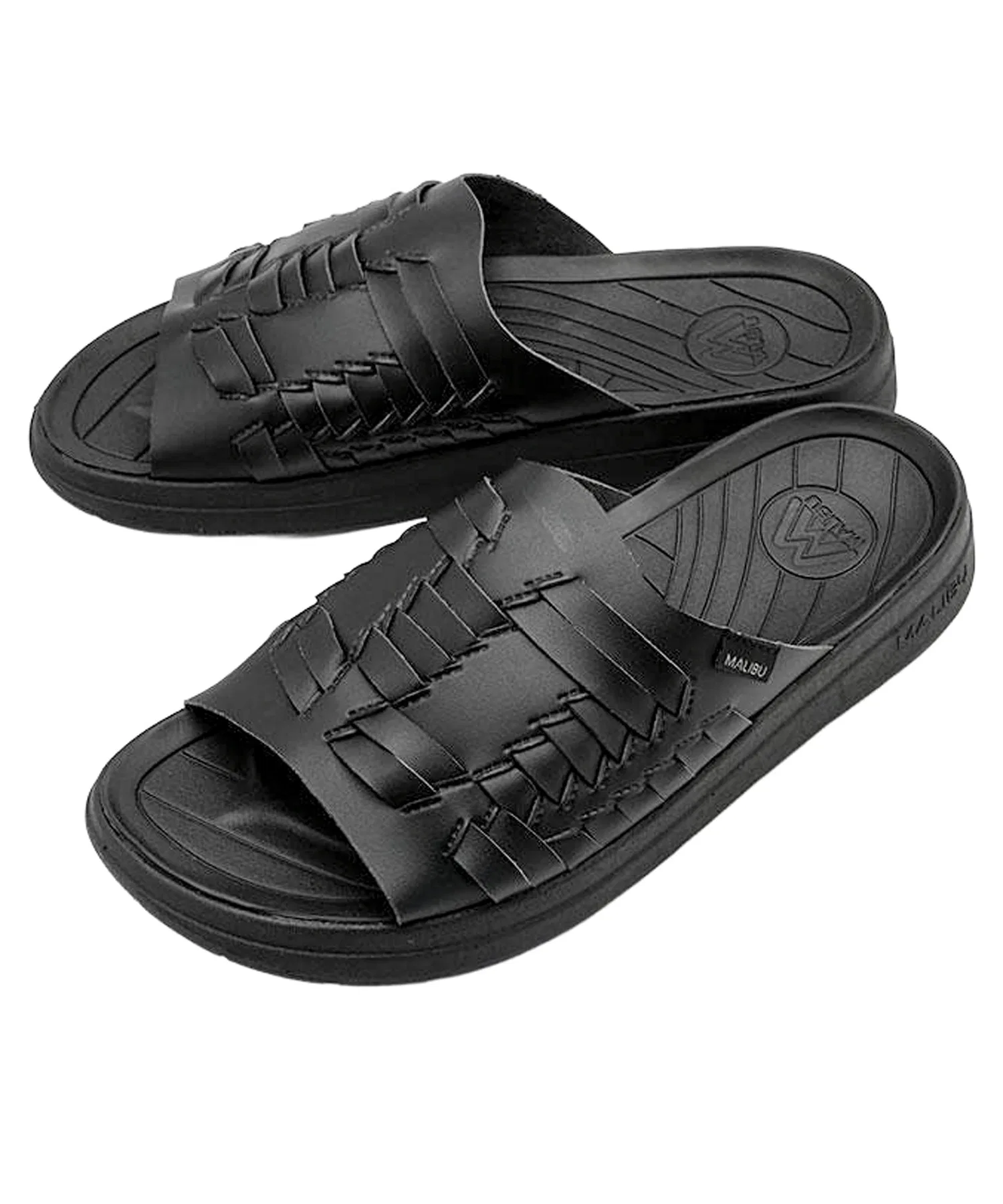 Унисекс сандалии из искусственной кожи MALIBU SANDALS THUNDERBIRD SLIDE чёрные — фото 2