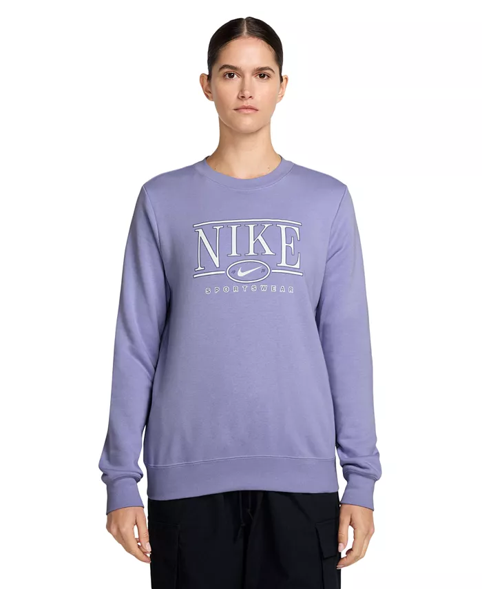 

Спортивный женский свитшот Club Fleece с круглым вырезом Nike, фиолетовый