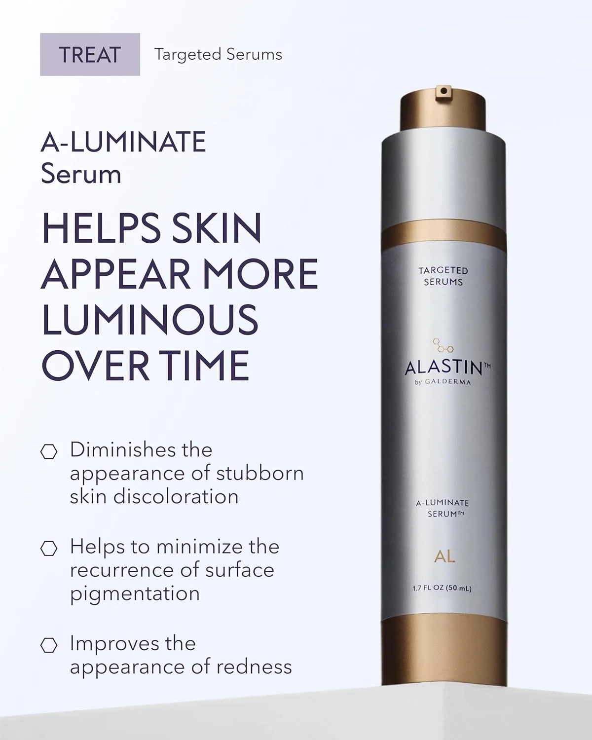 Сыворотка Alastin Skincare — Для лица A-LUMINATE ( ) | Увлажняющая формула, которая заметно выравнивает текстуру кожи, 48 г — фото 2