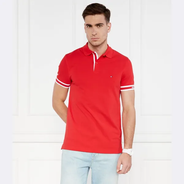 Рубашка-Поло узкого кроя с монотипом Tommy Hilfiger, красный — фото 2