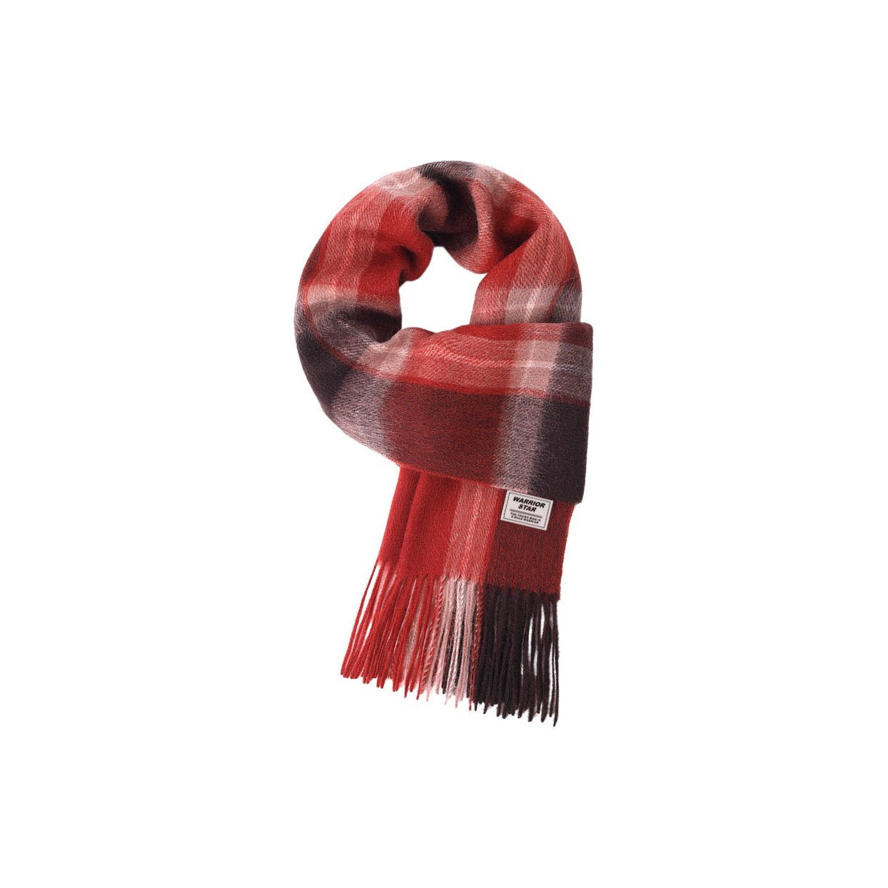 

Шарф из овечьей шерсти вязаный Unisex WARRIOR, cherries красный plaid