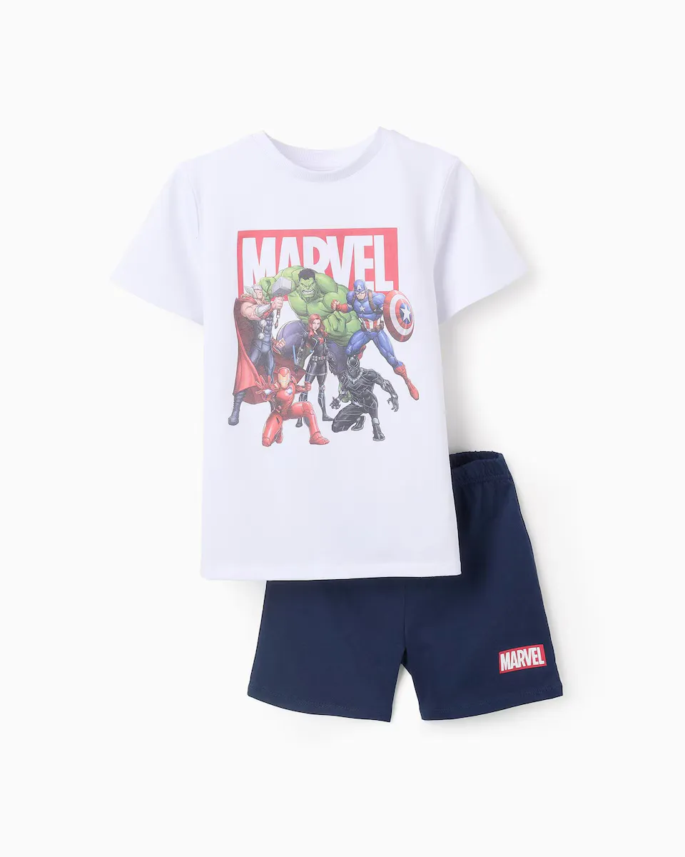 

Короткая пижама для мальчика в стиле Marvel Zippy, белый