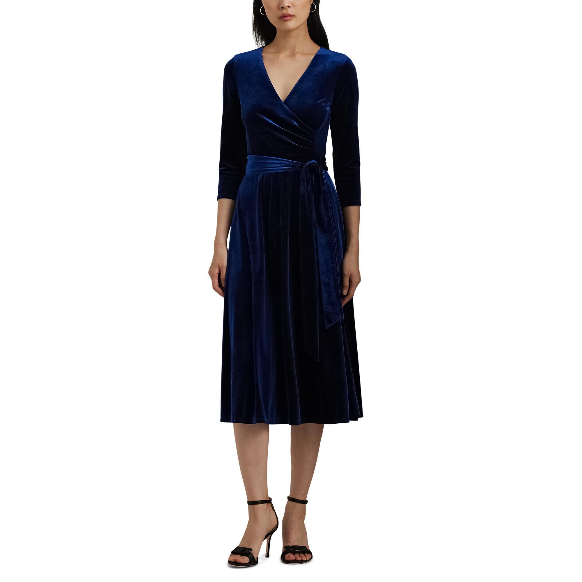 

Платье Lauren Ralph Lauren Surplice Velvet Dress, Luxe Navy Velvet
