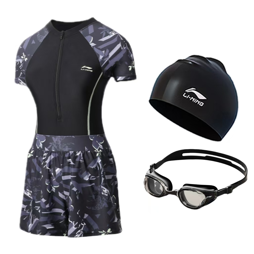 

Плюс сайз купальник женский LINING, Swimsuit+Swim Goggles+Swimming Cap