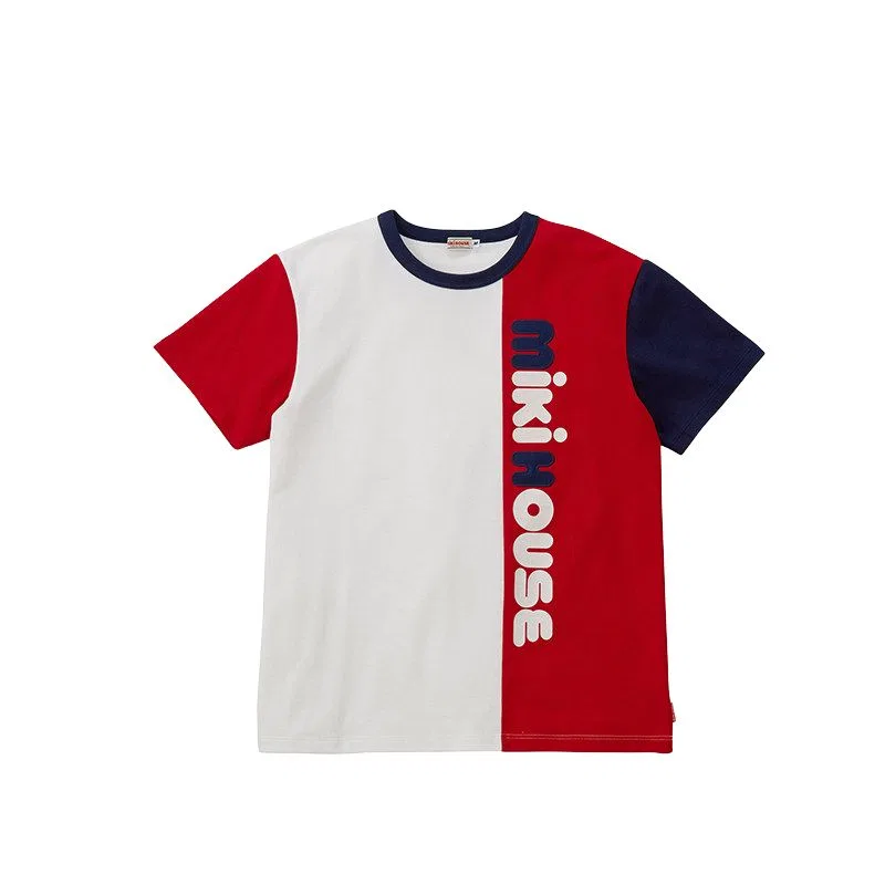 Футболка MIKI HOUSE Crew Neck красная с темно-синим