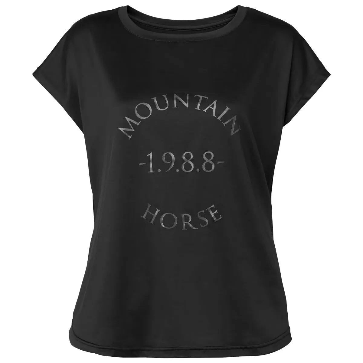 

Женская активная свободная футболка с изображением горной лошади Mountain Horse, чёрный