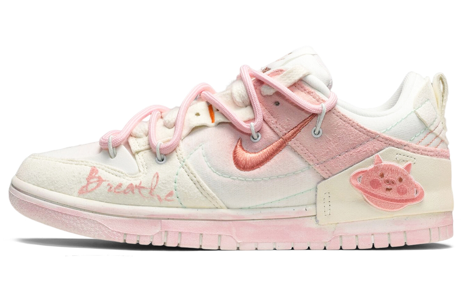 

Кроссовки Nike Dunk Skateboard Shoes Women's Low-Top Pink White Yellow
