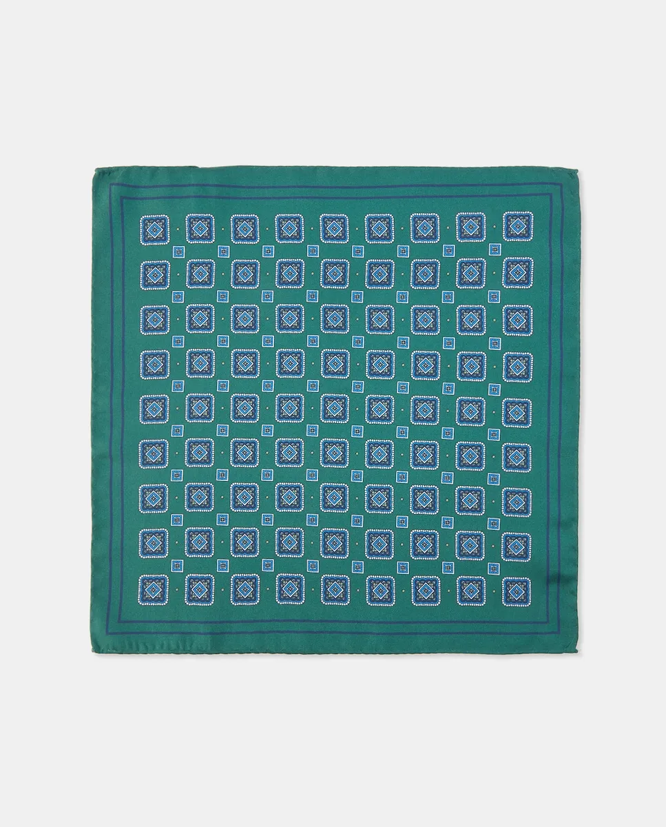 

Шелковый карманный платок для мужчин Emidio Tucci, темно-зеленый