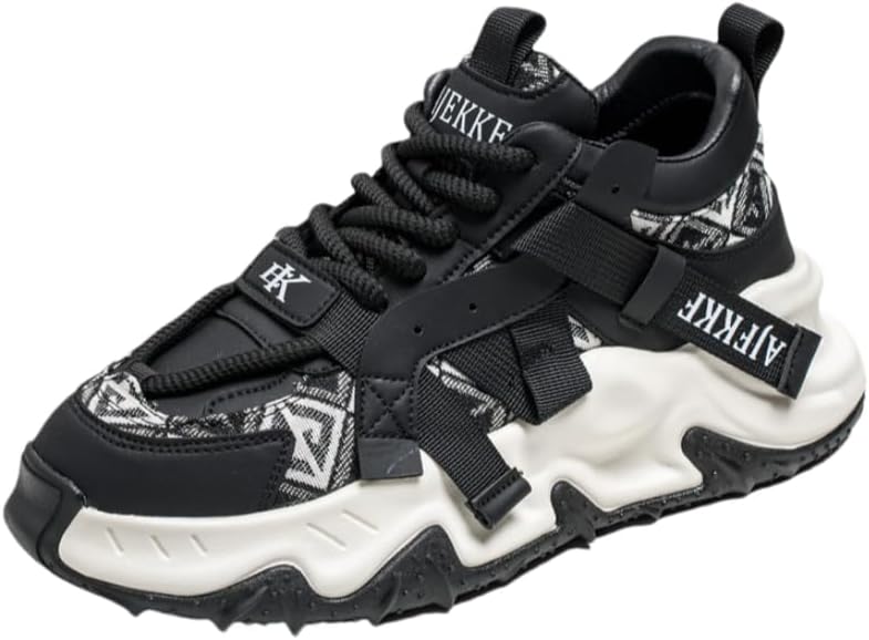 

Мужские спортивные кроссовки - противоскользящая толстая подошва, комфорт на все сезоны и прочная шнуровка для активного образа жизни Hoalox, черный