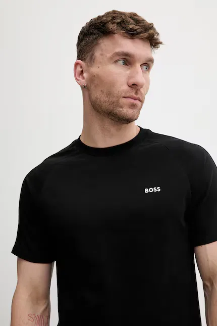 Футболка хлопковая Iconic T-Shirt BOSS, черный — фото 4