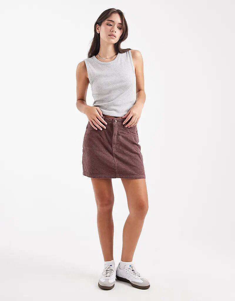 

Мини-юбка ASOS DESIGN из струящегося шнура лилового цвета