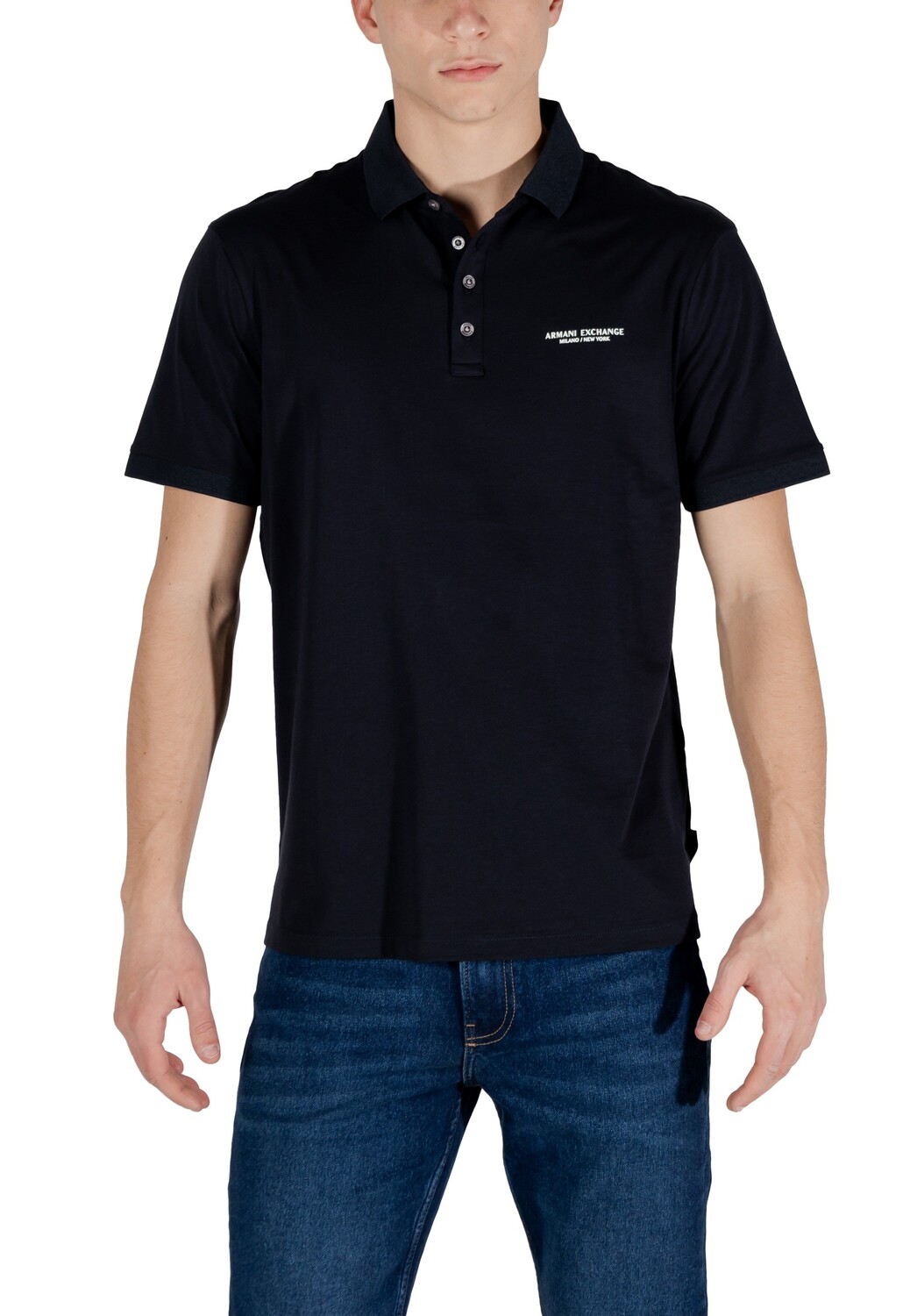 

Поло Armani Exchange из хлопка, черный