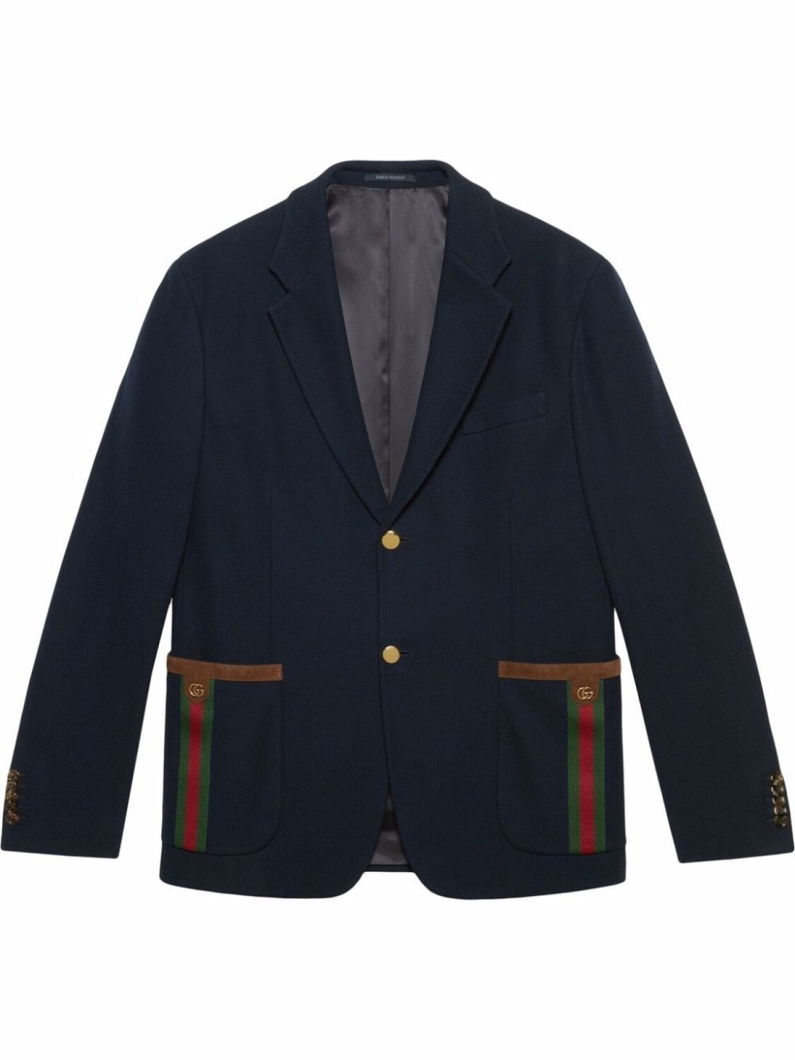

Gucci однобортный пиджак с отделкой Web, синий