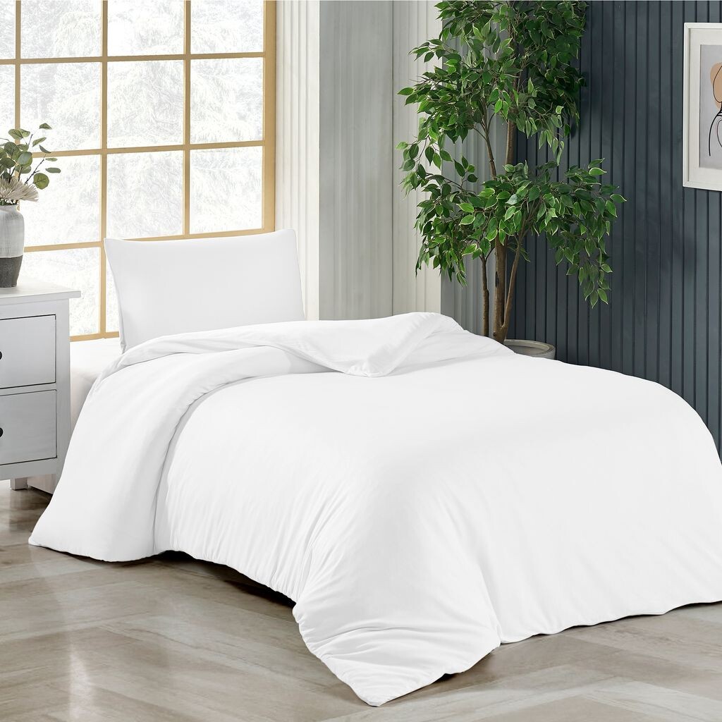 

Постельное белье 135х200 + 40х80 см белый пододеяльник хлопок, 2 шт livessa