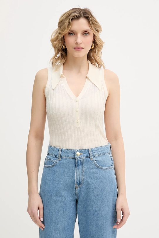 

Топ с добавлением шерсти Pinko, бежевый