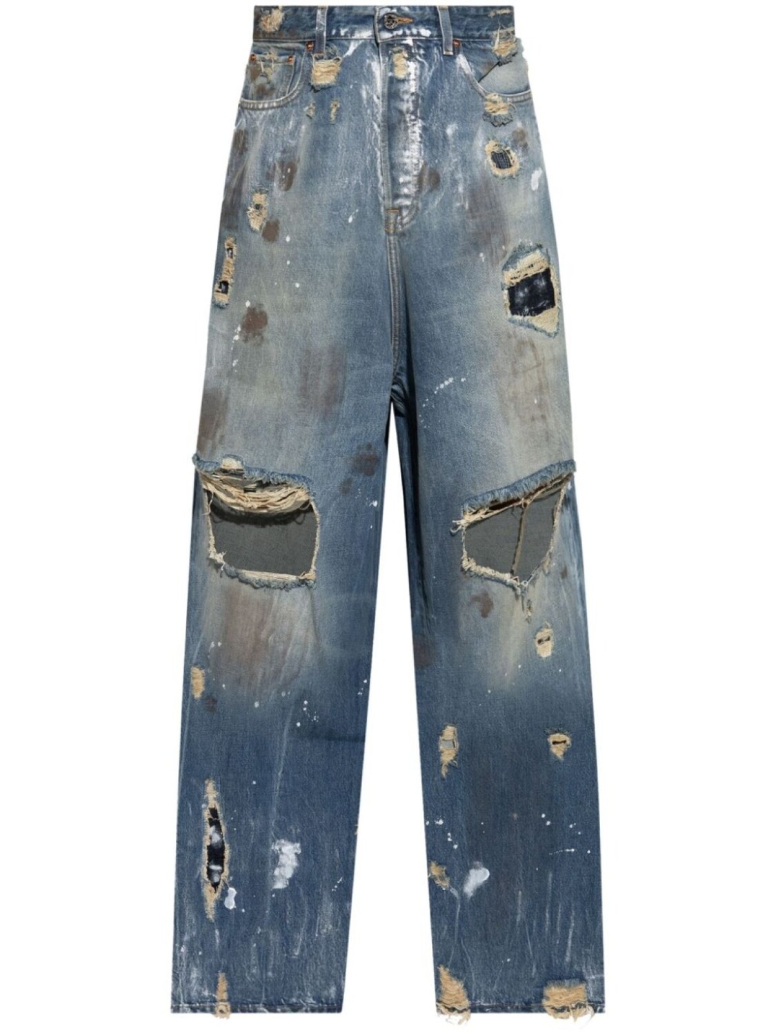 

VETEMENTS джинсы с эффектом потертости, синий