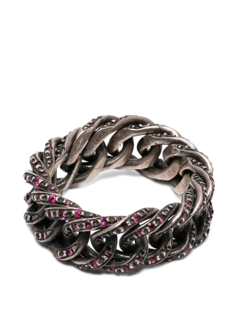 

Кольцо с рубинами в виде цепи Ugo Cacciatori, серебряный