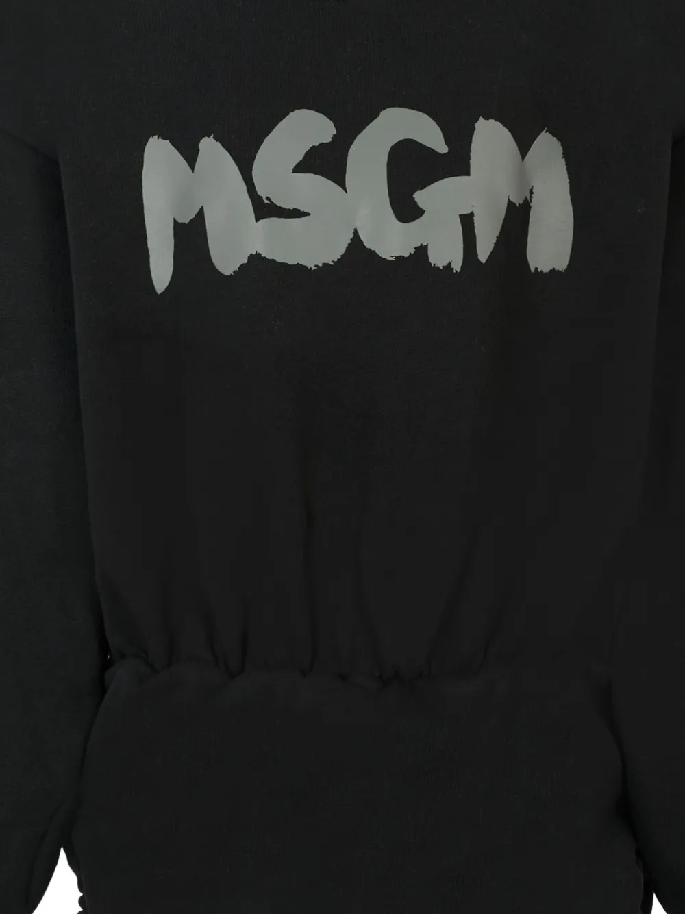 Платье с логотипом и завязками на кулиске MSGM Kids, черный — фото 3
