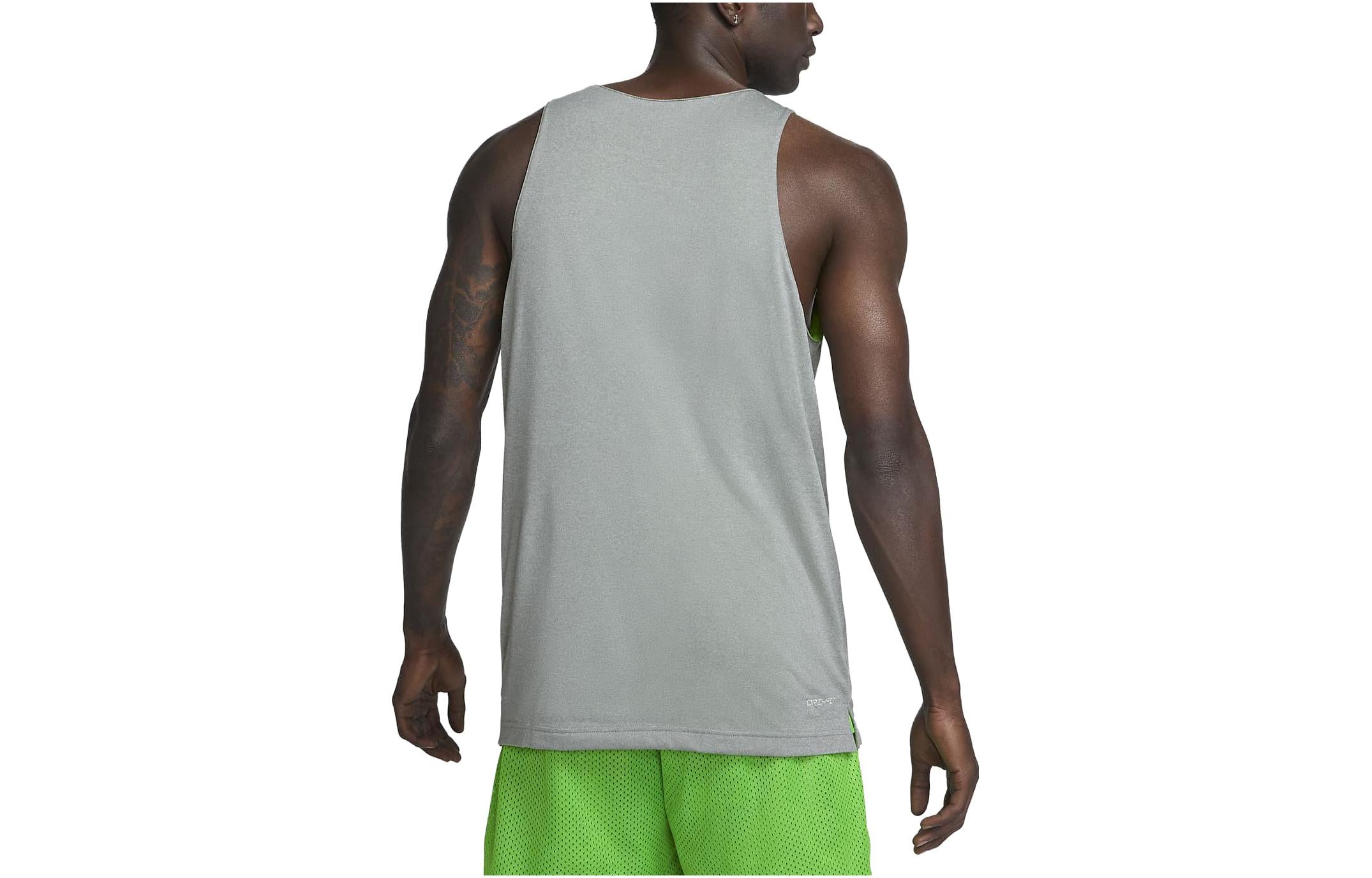 Двусторонняя быстросохнущая баскетбольная майка Nike Dri-FIT Standard Issue 'Светло-зелено-серый' — фото 4