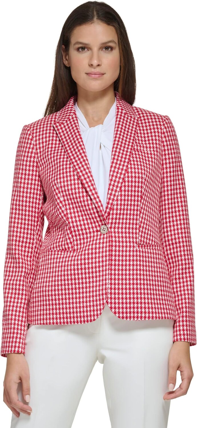 

Блейзер Tommy Hilfiger Houndstooth Blazer, цвет Scarlet/Ivory