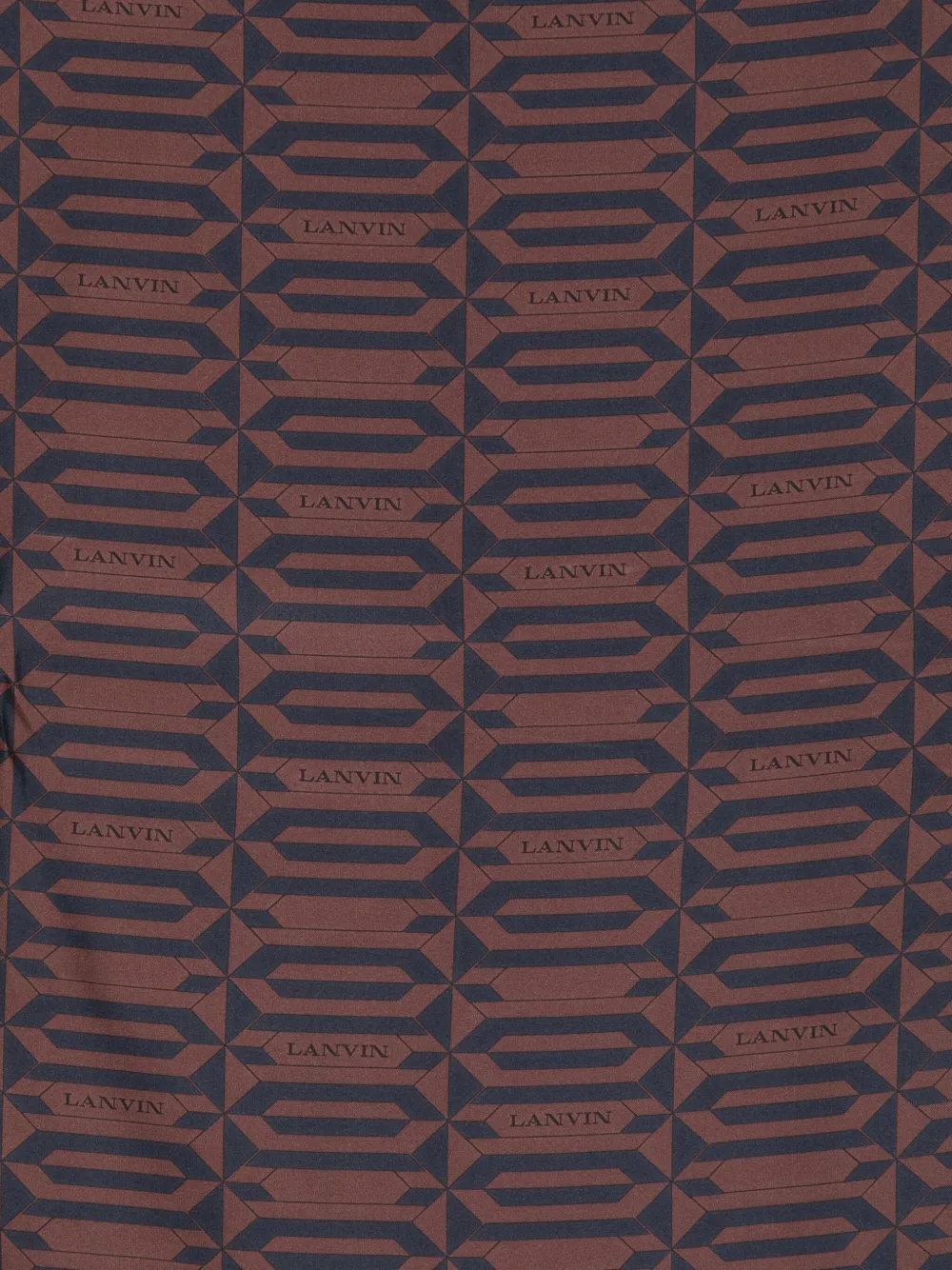 

Шелковый шарф с геометрическим узором Lanvin, коричневый