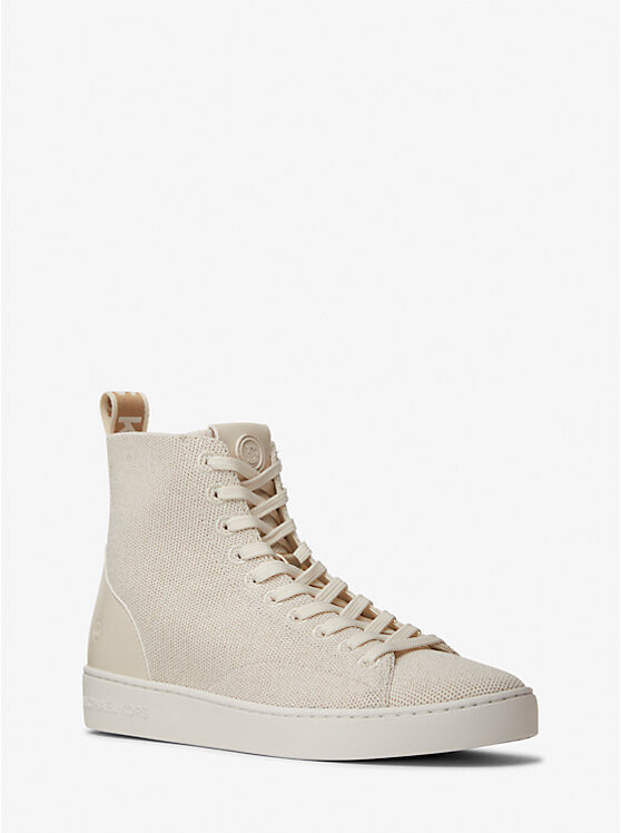 

Кроссовки Edie Metallic Knit High-Top Michael Kors, бежевый
