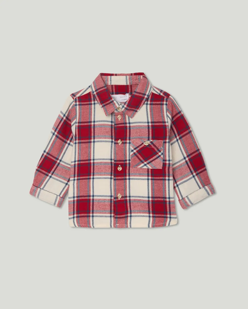 

Фланелевая рубашка в клетку для маленького мальчика Baby El Corte Inglés, красный