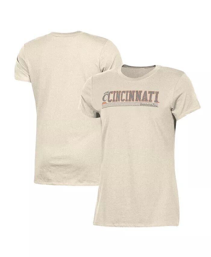 

Женская кремовая рваная классическая футболка Cincinnati Bearcats Champion
