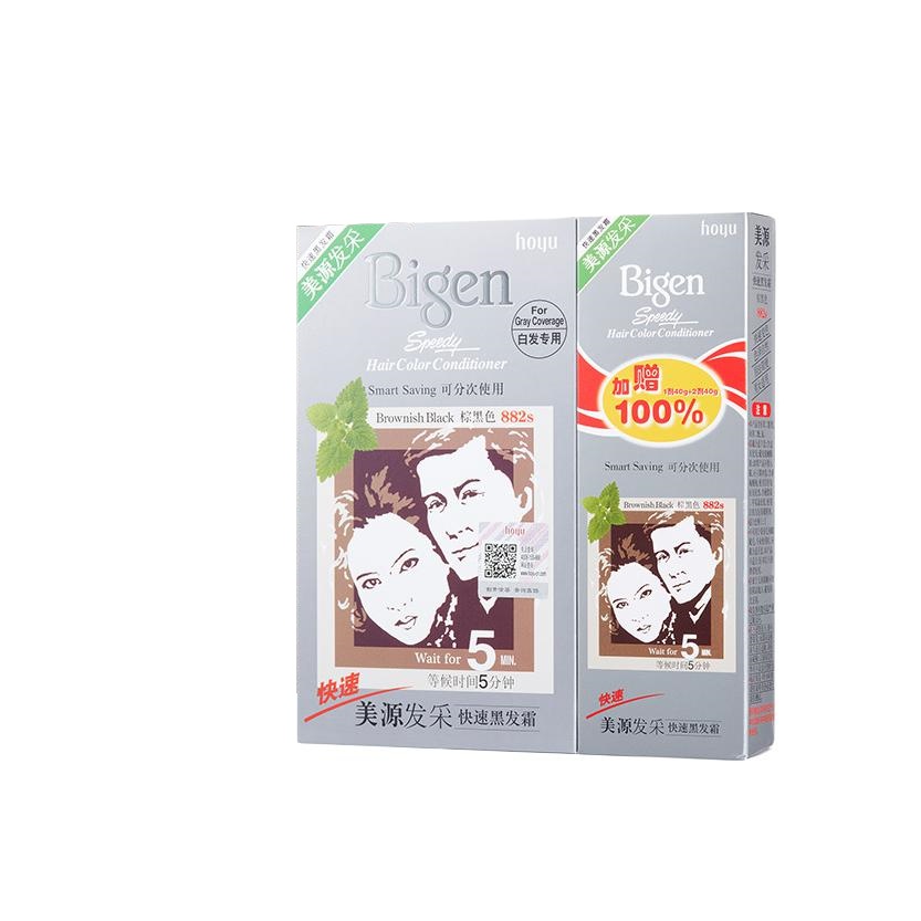 Стойкая крем-краска для волос Bigen Speedy Hair Color Conditioner 881S, натуральный черный — фото 3