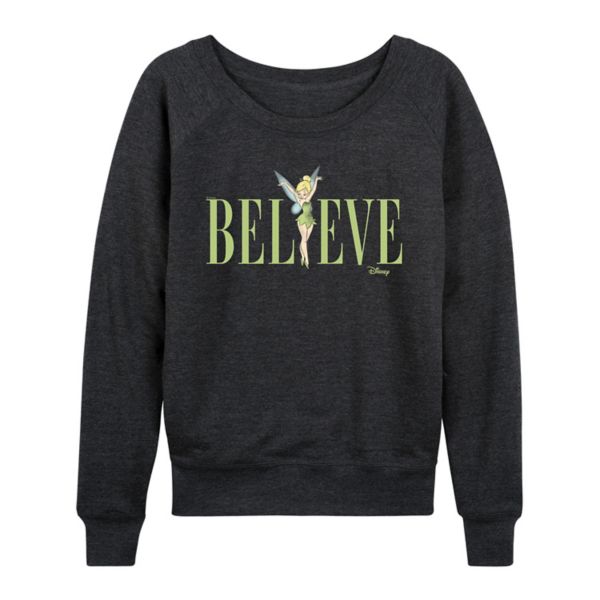 

Футболка с длинным рукавом женская Tinker Bell Believe из французского флиса Disney, серый