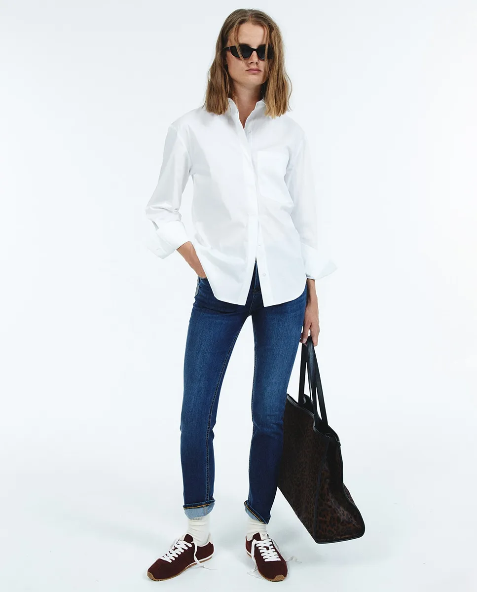 

Джинсы скинни с высокой талией Sfera, темно-синий