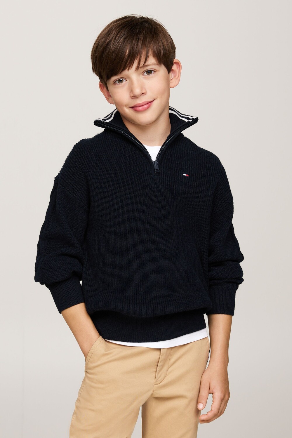 

Водолазка с застежкой молнией на половину длины Tommy Hilfiger, синий