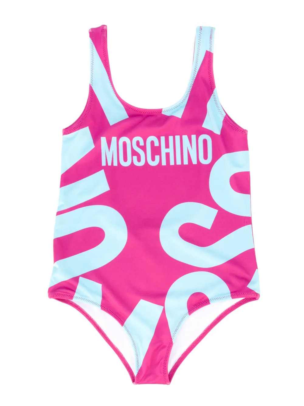 

Слитный купальник с принтом логотипа Moschino Kids, розовый