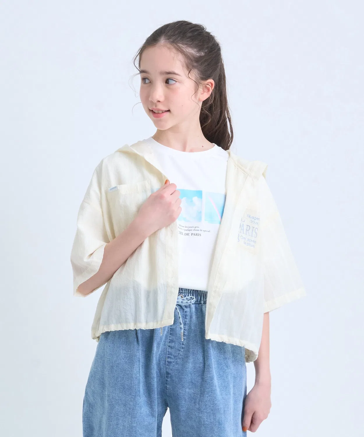 Детский комплект Pom ponette junior: сияющая рубашка-парка и футболка