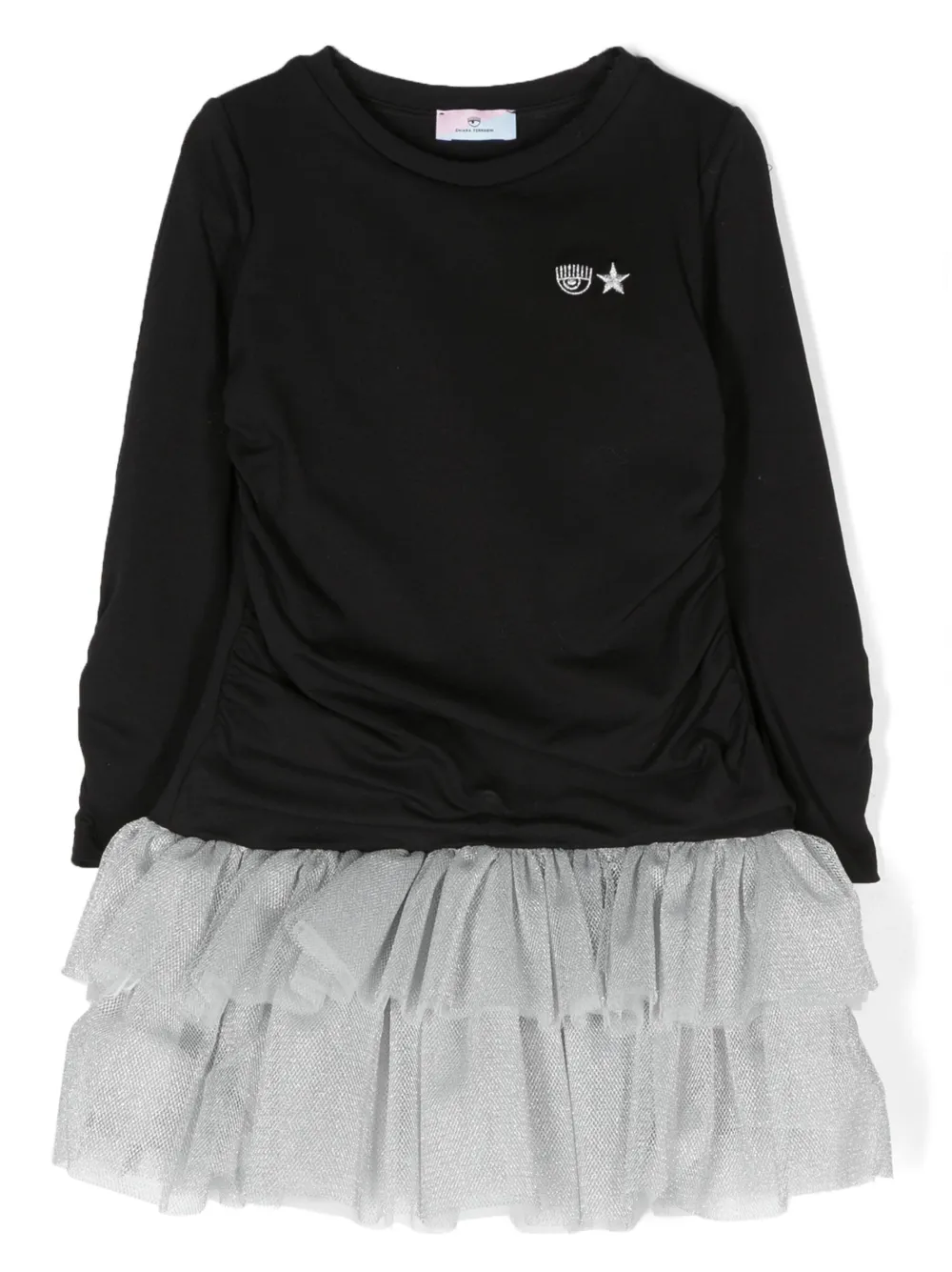 

Платье с вышитым логотипом Eyelike Chiara Ferragni Kids, черный