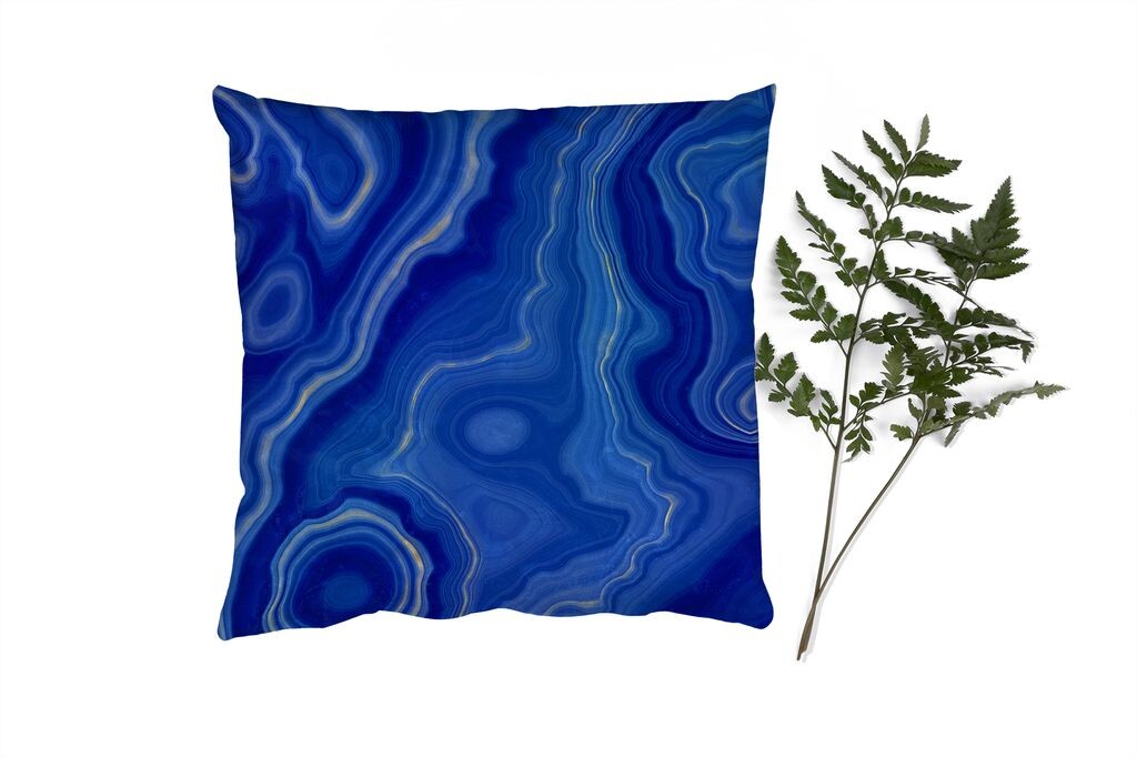 

MuchoWow Декоративная подушка Диванная подушка Декоративная подушка для гостиной 50 x 50 см Синий - Агат - Камни - Наволочки - Украшение - Спальня