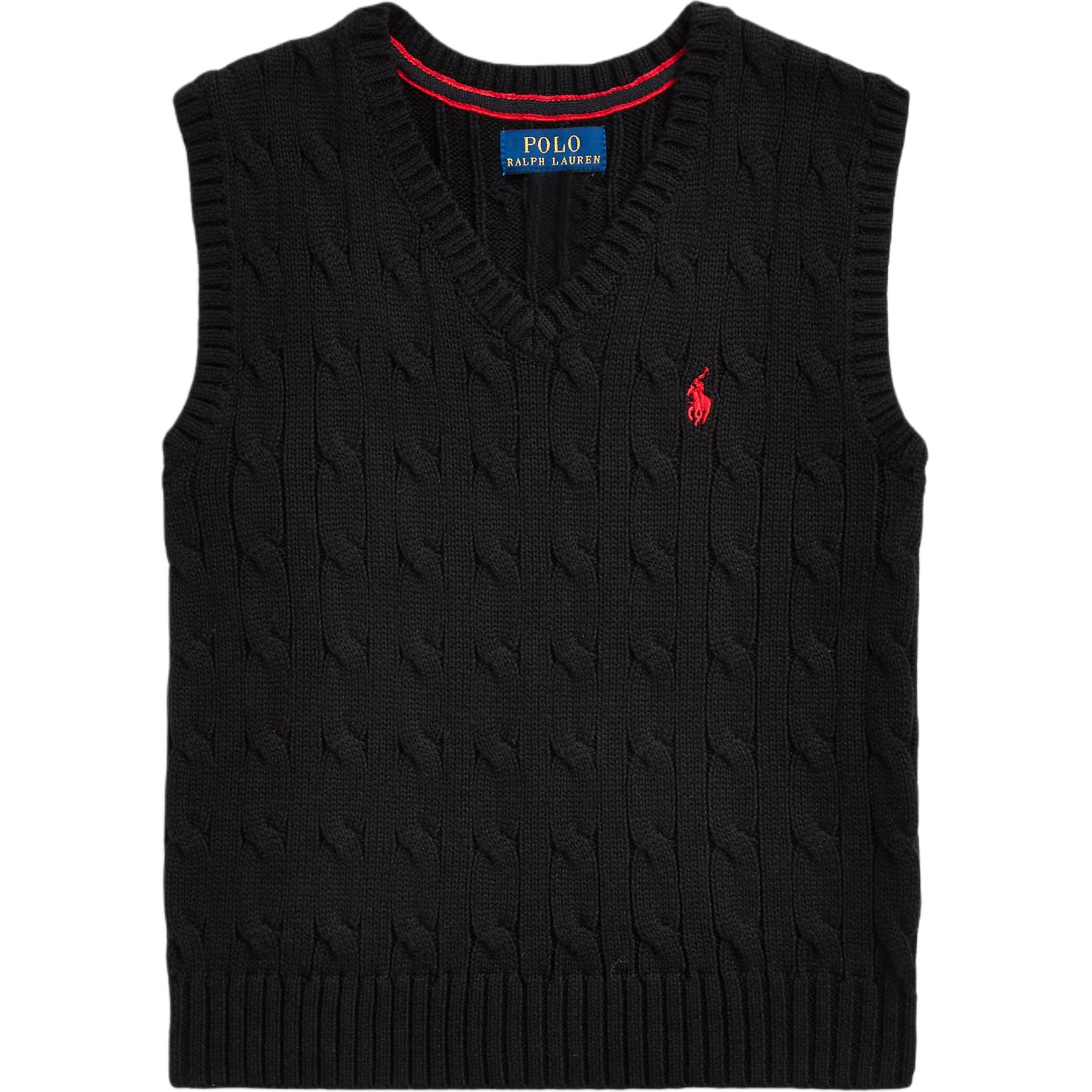 

Детский жилет V-образного выреза Moderate Polo Ralph Lauren, черный