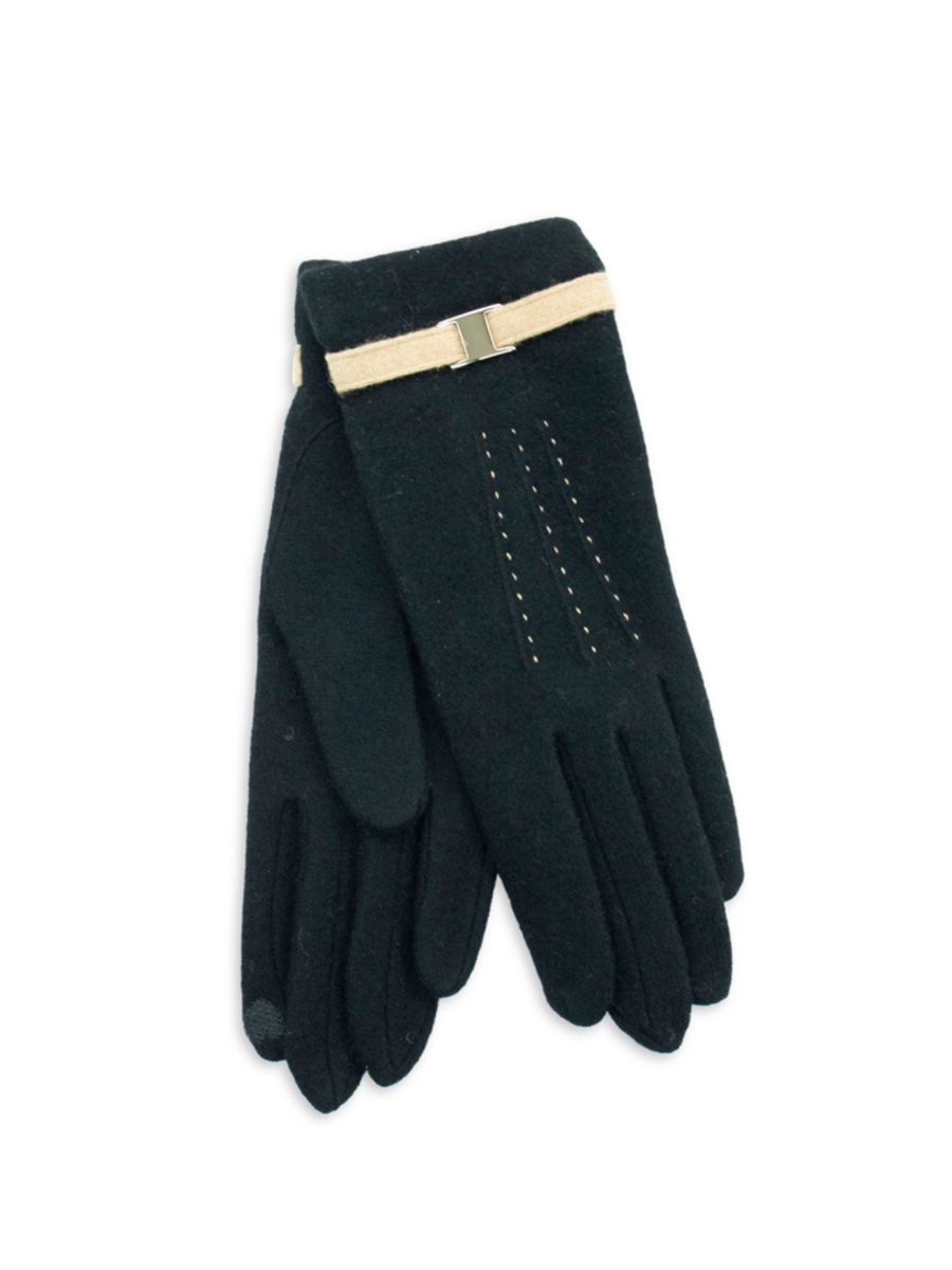 

Перчатки с поясом из шерстяной смеси Portolano, черный