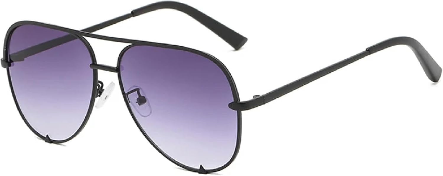 

Модные классические солнцезащитные очки в металлической оправе с двойной дужкой для мужчин и женщин, роскошные очки для вождения с защитой от УФ-излучения UV400 TKKTLLT, Black Gradient Gray