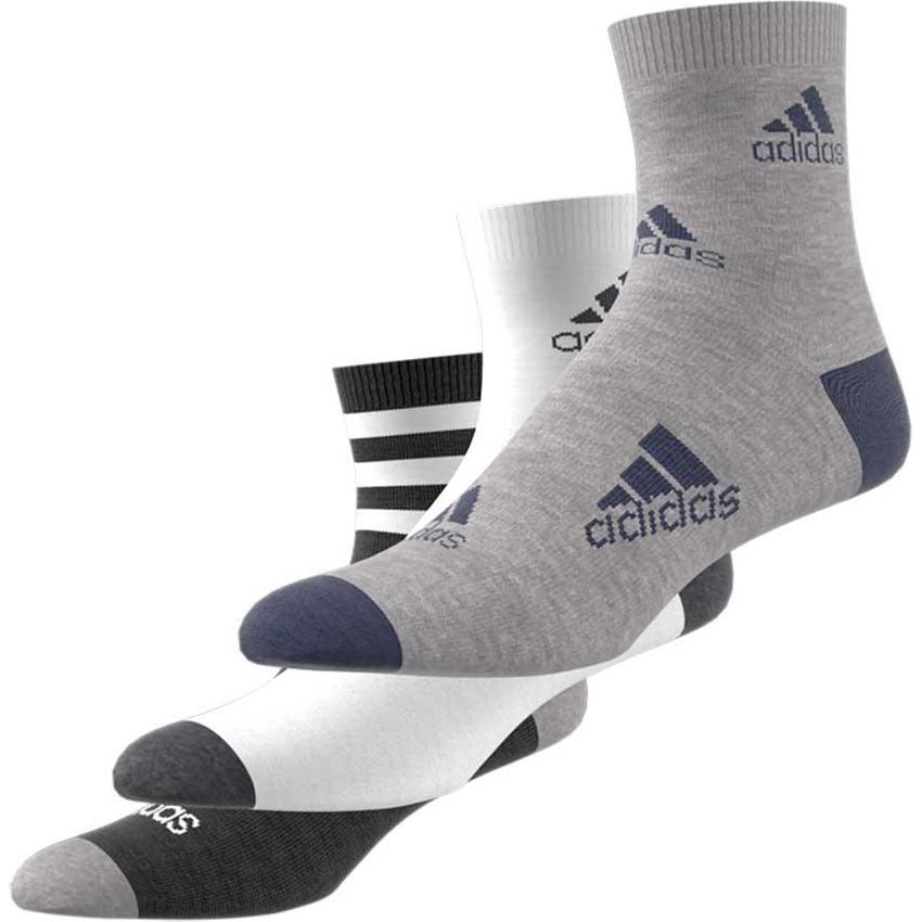 Графические носки носки до щиколотки женские набор из 3 пар Adidas, 3 pack (черный+белый+mediumсерый) — фото 4