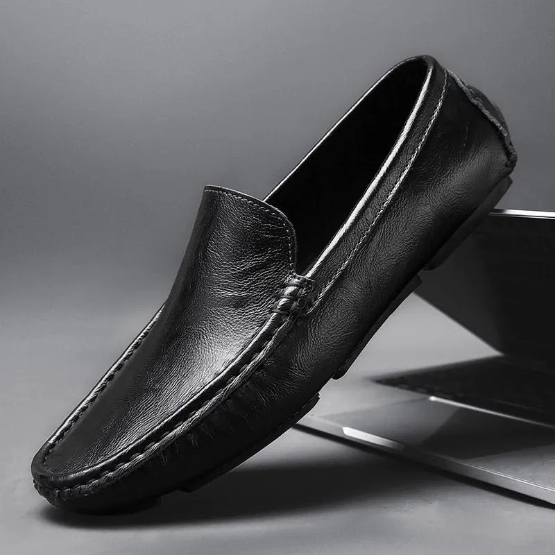 Лоферы кожаные для мужчин, Loafers, Black SayfuR — фото 4