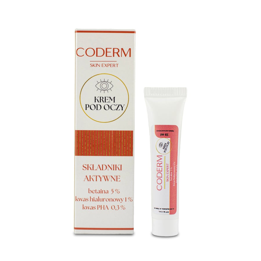 

Coderm, Крем для век с бетаином и гиалуроновой кислотой, сильно увлажняющий, 15 мл