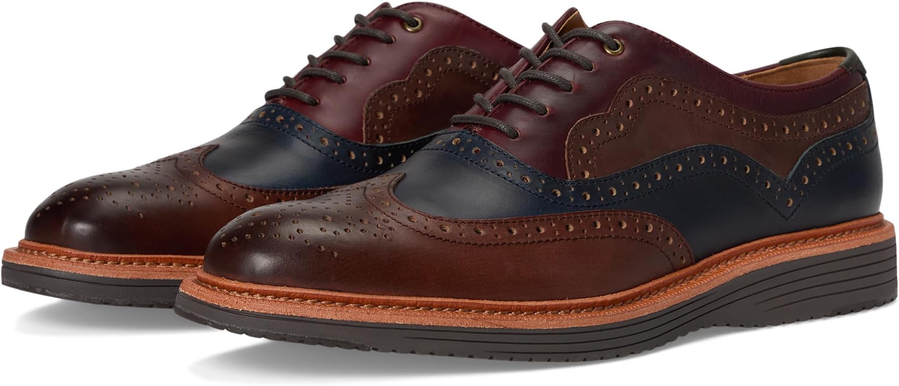 

Оксфорды Johnston & Murphy Upton 175th Wingtip, цвет Tan/Navy Multi Oiled American Full Grain